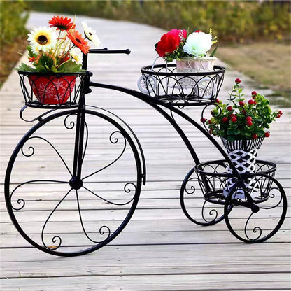 Iron Tricycle Plant Stand Pot Holder Black Solid Pattern Tristar Online
