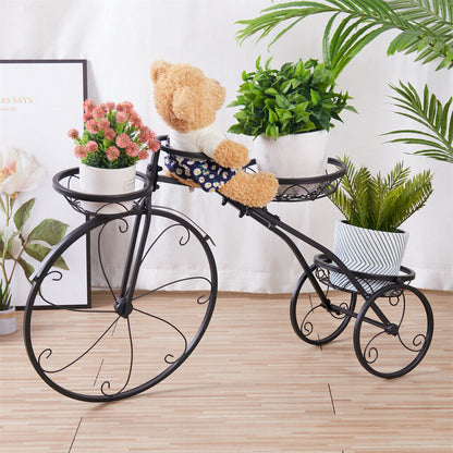 Iron Tricycle Plant Stand Pot Holder Black Solid Pattern Tristar Online