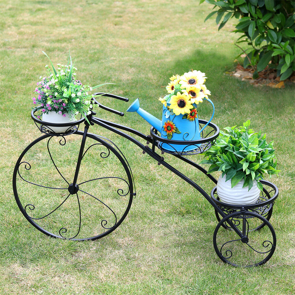 Iron Tricycle Plant Stand Pot Holder Black Solid Pattern Tristar Online
