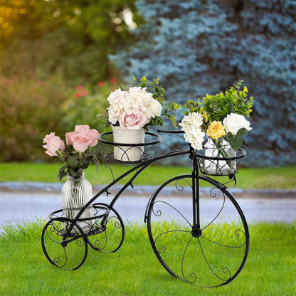 Iron Tricycle Plant Stand Pot Holder Black Solid Pattern Tristar Online
