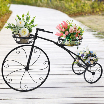 Iron Tricycle Plant Stand Pot Holder Black Solid Pattern Tristar Online