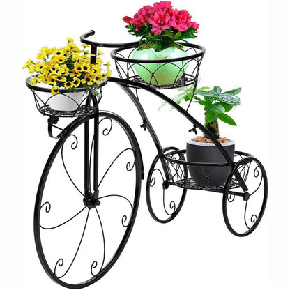 Iron Tricycle Plant Stand Pot Holder Black Solid Pattern Tristar Online