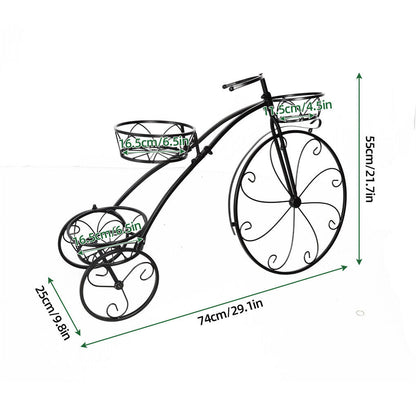 Iron Tricycle Plant Stand Pot Holder Black Solid Pattern Tristar Online