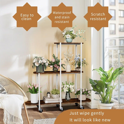 Plant Stand with Wheels Indoor Outdoor Flower Rack Display Tristar Online