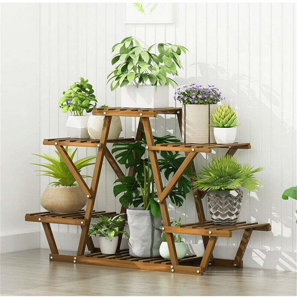 Wooden 6 Tier Plant Stand A-Frame Flower Pot Display Organizer Tristar Online