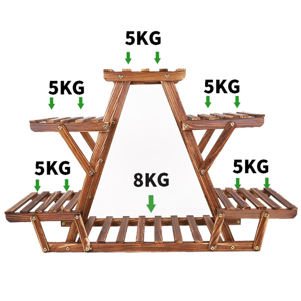 Wooden 6 Tier Plant Stand A-Frame Flower Pot Display Organizer Tristar Online
