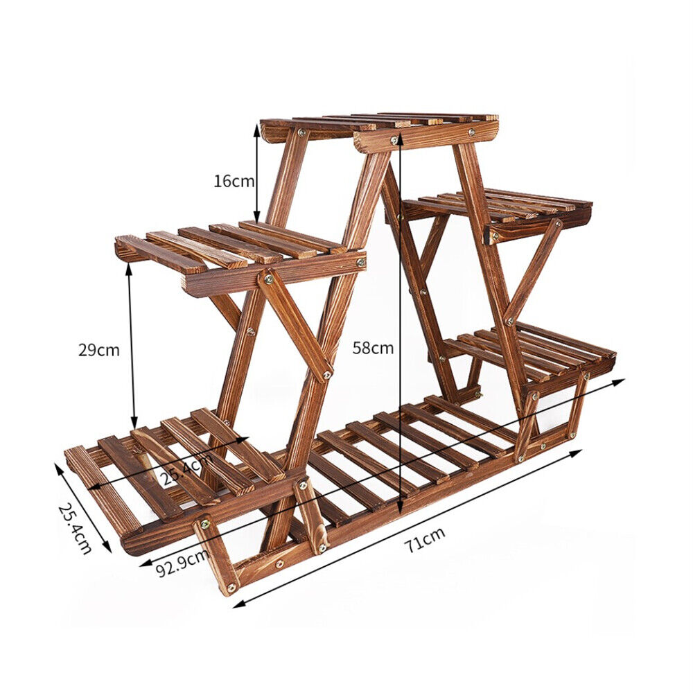 Wooden 6 Tier Plant Stand A-Frame Flower Pot Display Organizer Tristar Online