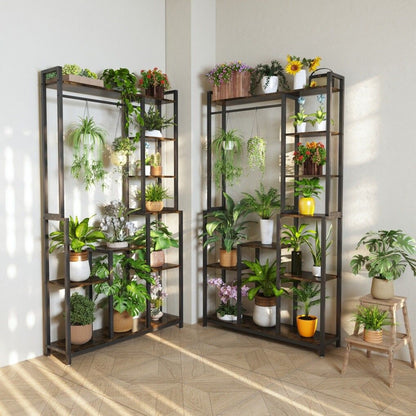 Plant Stand Shelf Rack with Hanging Rod Indoor Outdoor Display Tristar Online