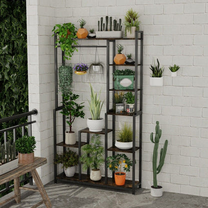 Plant Stand Shelf Rack with Hanging Rod Indoor Outdoor Display Tristar Online
