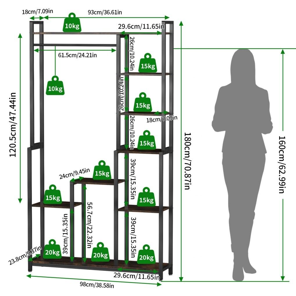 Plant Stand Shelf Rack with Hanging Rod Indoor Outdoor Display Tristar Online