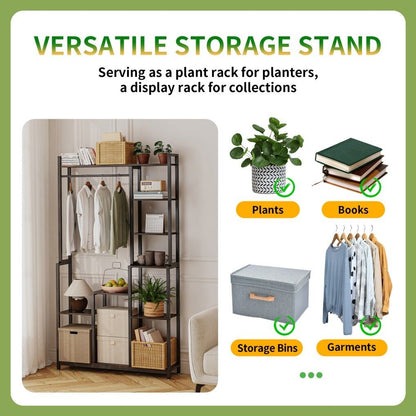 Plant Stand Shelf Rack with Hanging Rod Indoor Outdoor Display Tristar Online