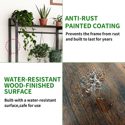 Plant Stand Shelf Rack with Hanging Rod Indoor Outdoor Display Tristar Online