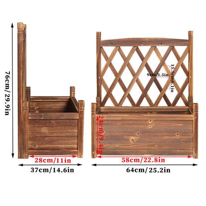 Elevated Small Wooden Planter Box 64x37x76cm with Trellis Tristar Online