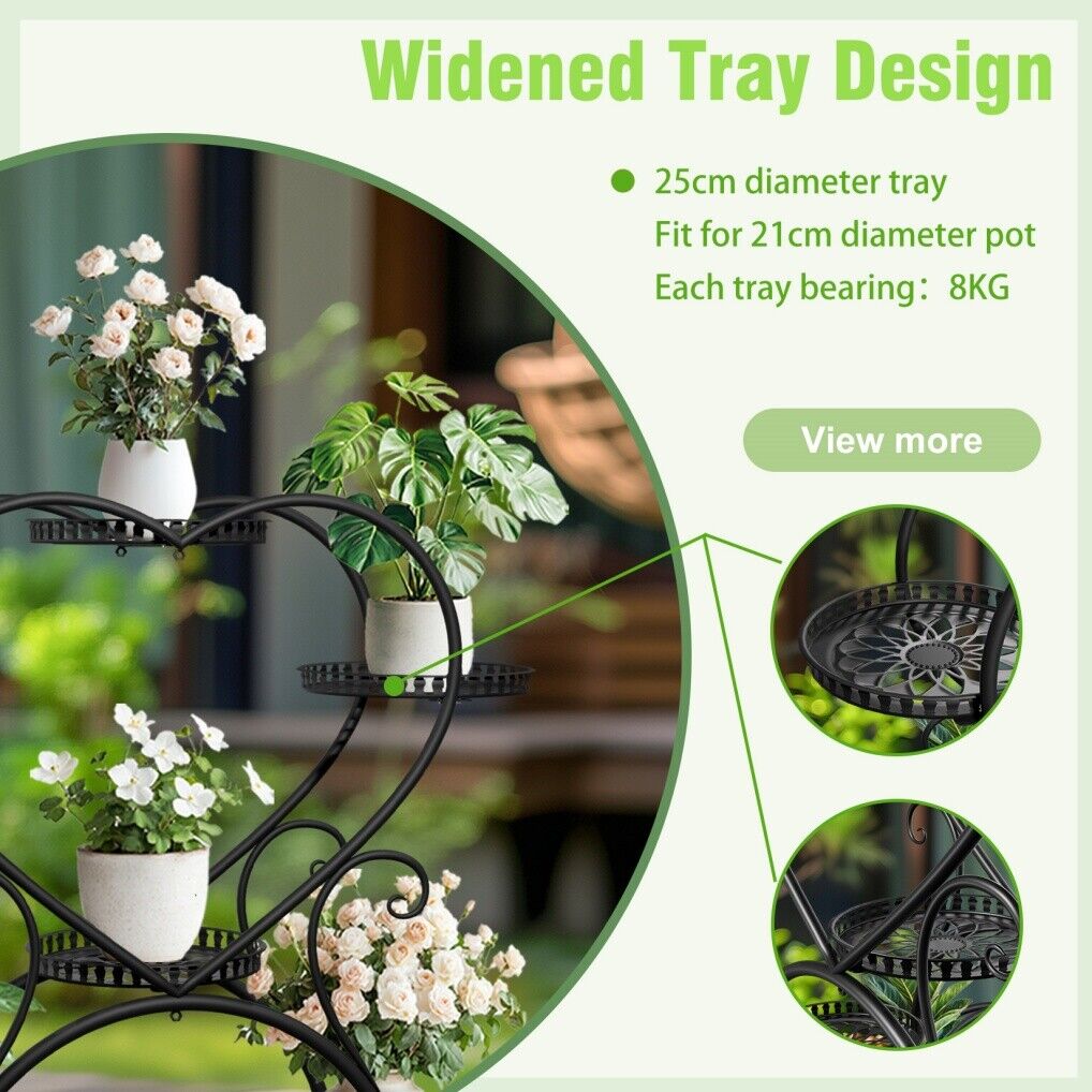 Rolling Metal Plant Stand Indoor Outdoor Garden Display Shelf Tristar Online