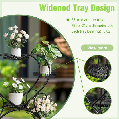 Rolling Metal Plant Stand Indoor Outdoor Garden Display Shelf Tristar Online