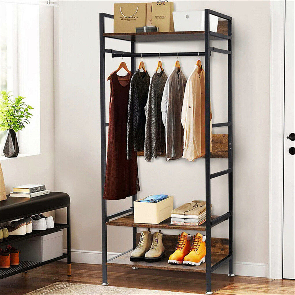 Heavy Duty Clothes Rack 3 Tiers MDF & Metal Iron Rail Tristar Online