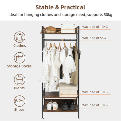 Heavy Duty Clothes Rack 3 Tiers MDF & Metal Iron Rail Tristar Online