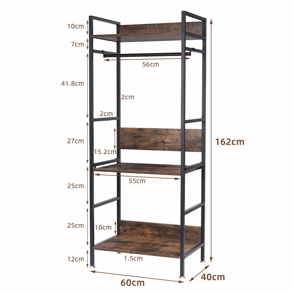 Heavy Duty Clothes Rack 3 Tiers MDF & Metal Iron Rail Tristar Online