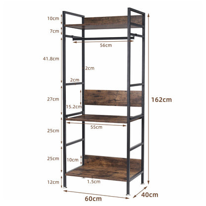 Heavy Duty Clothes Rack 3 Tiers MDF & Metal Iron Rail Tristar Online