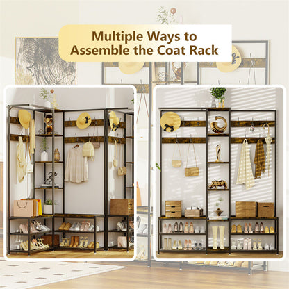 Corner Coat Stand with Shoe Bench Metal & MDF Organizer Tristar Online