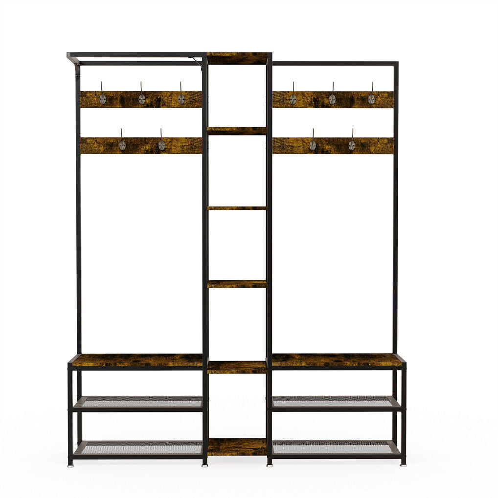 Corner Coat Stand with Shoe Bench Metal & MDF Organizer Tristar Online