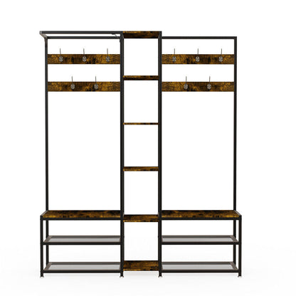 Corner Coat Stand with Shoe Bench Metal & MDF Organizer Tristar Online