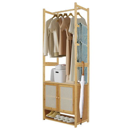 Bamboo Clothes Rack Coat Stand 168cm High Polish 53cm Length Tristar Online
