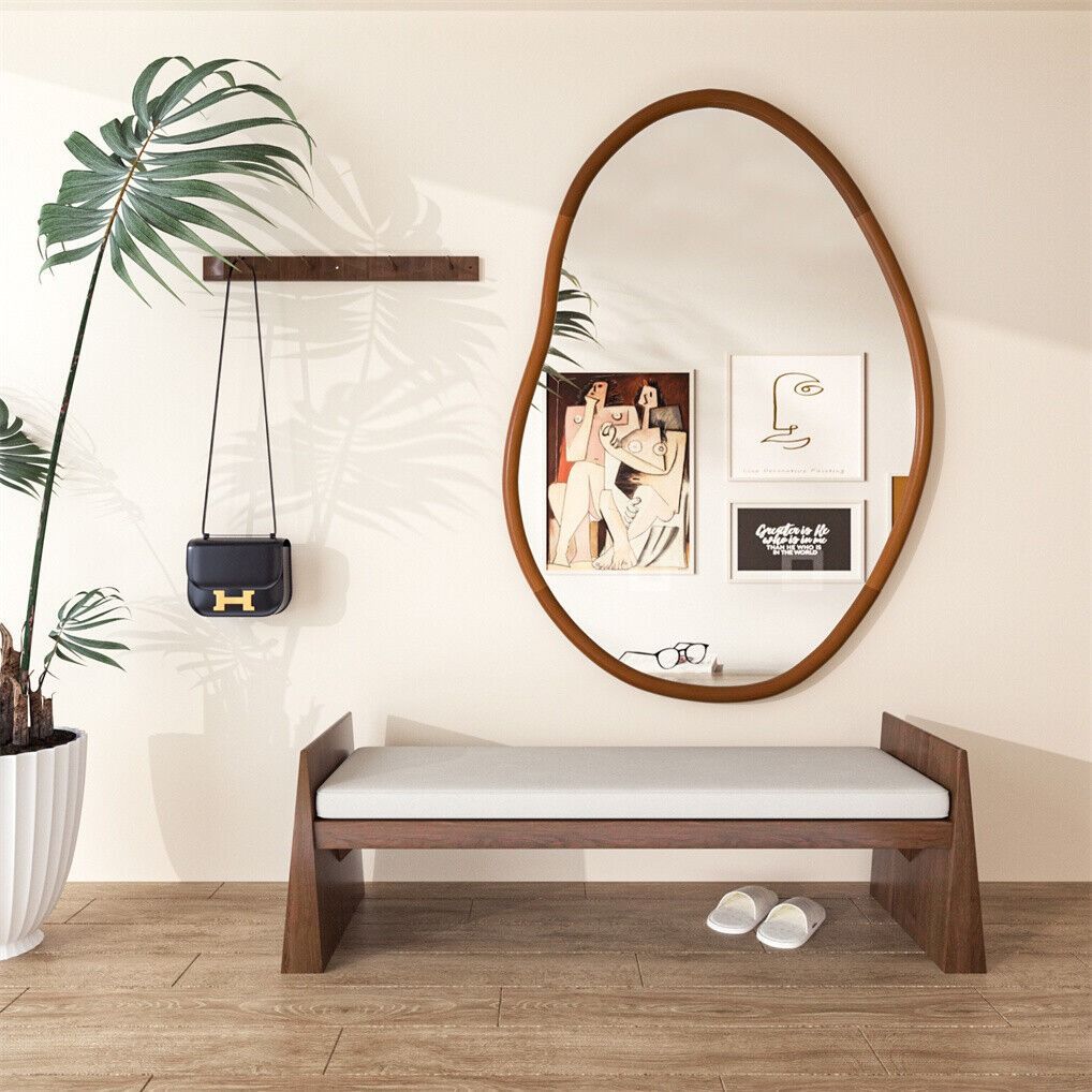 Small Art Deco Asymmetrical Wall Mirror 56x82cm Tristar Online