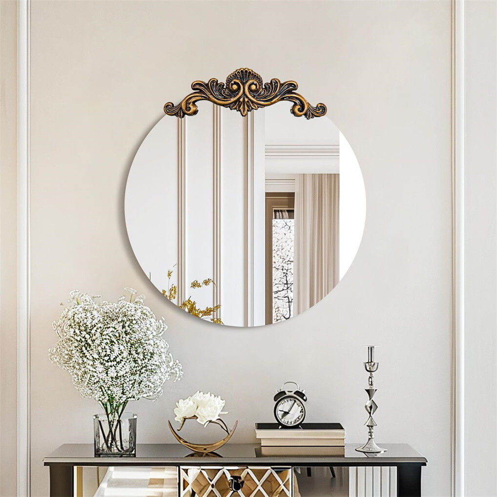 Baroque Round Antique Mirror Wall Decor 80x84.5cm Tristar Online