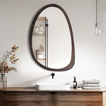 Antique Wooden Wall Mirror HD Odd Shaped Home D�cor 50x70cm Tristar Online