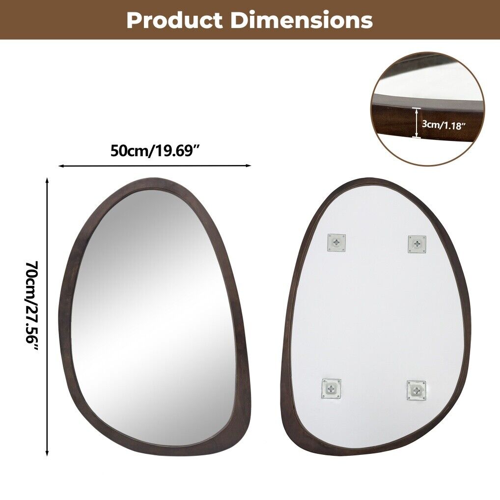 Antique Wooden Wall Mirror HD Odd Shaped Home D�cor 50x70cm Tristar Online