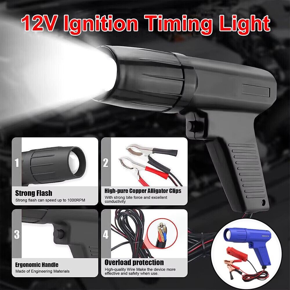 Universal 12V Ignition Timing Light Strobe Lamp 1.36m Cable Tristar Online