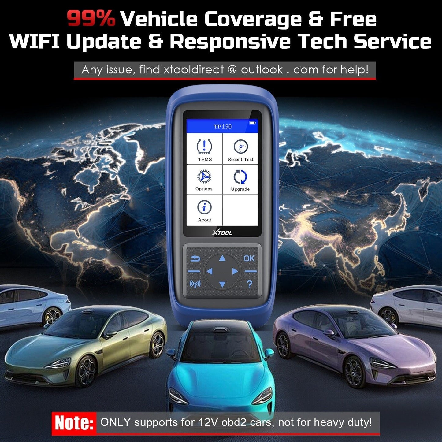 TP150 TPMS Reset Tool 2025 WiFi CAN EOBD OBDII Tristar Online