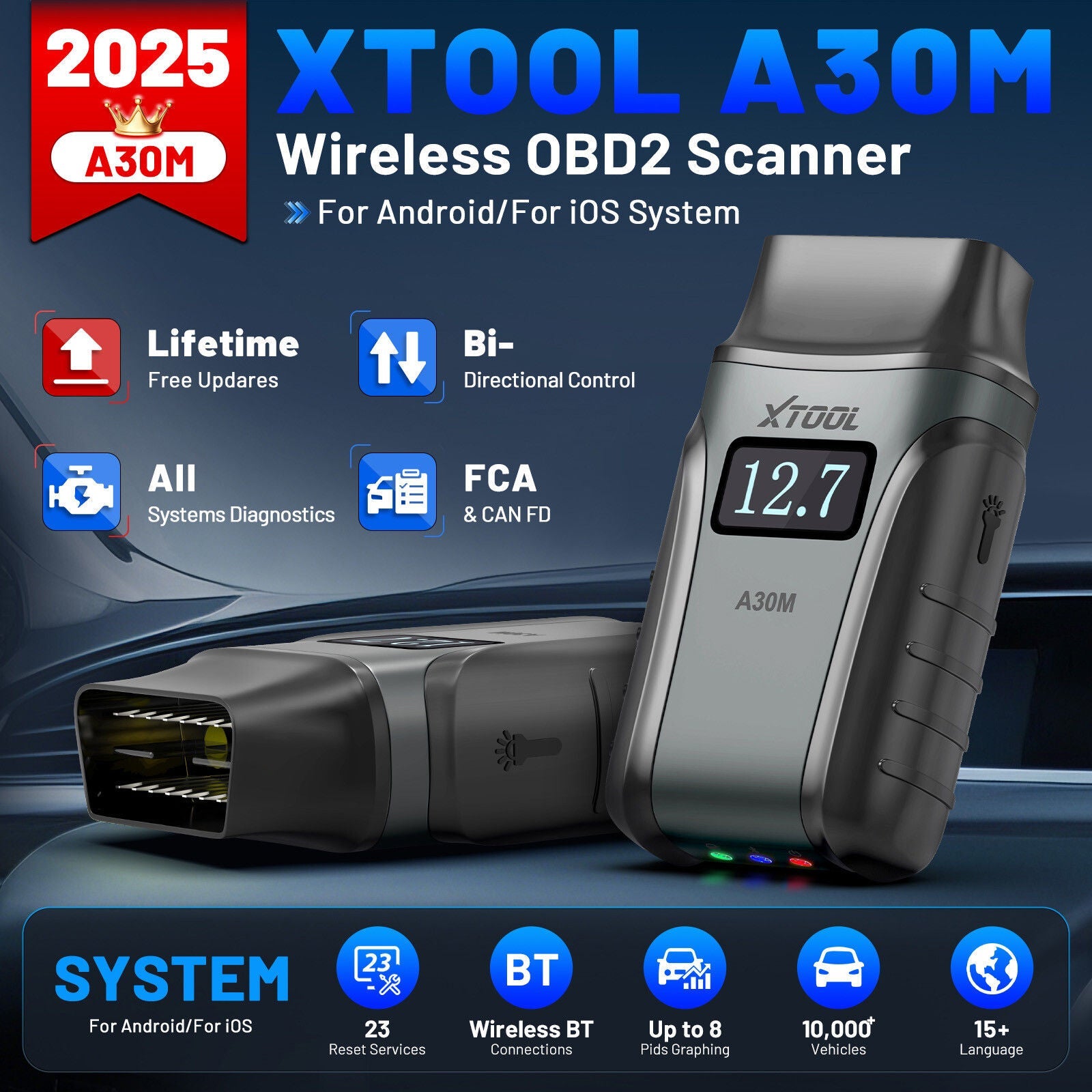 2025 A30M Bluetooth Diagnostic Scanner Global Version Tristar Online