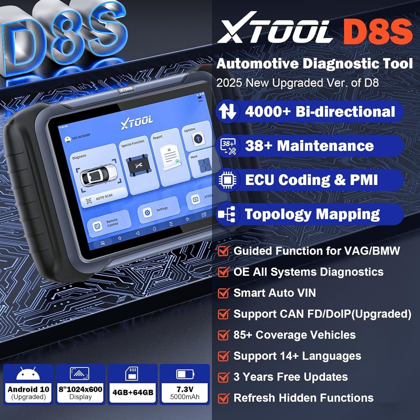 D8S OBD2 Scanner Diagnostic Tool 2025 Newest Version Tristar Online