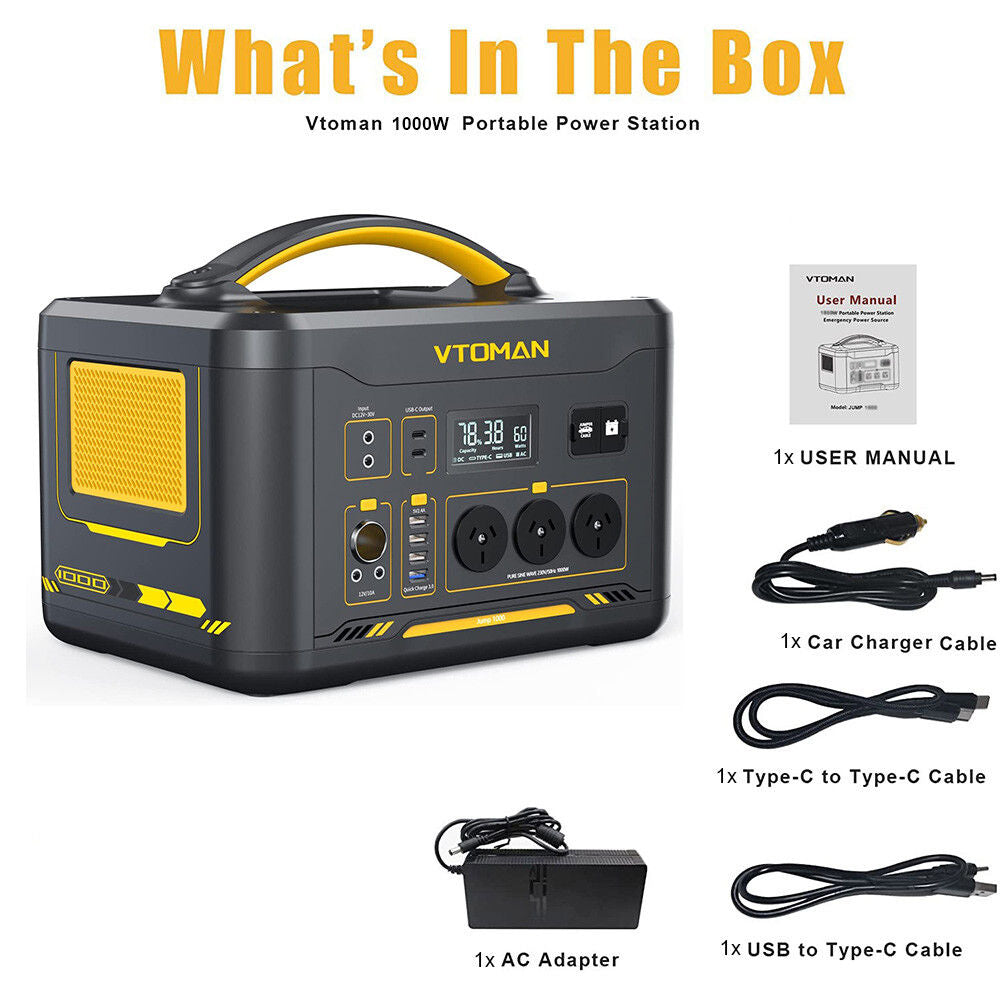 1000W 1408Wh Solar Generator 10A Black Portable Power Station Tristar Online