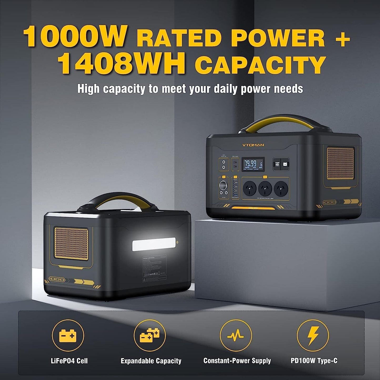 Jump 1000 1000W 1408Wh Power Station + 110W Solar Panel Tristar Online