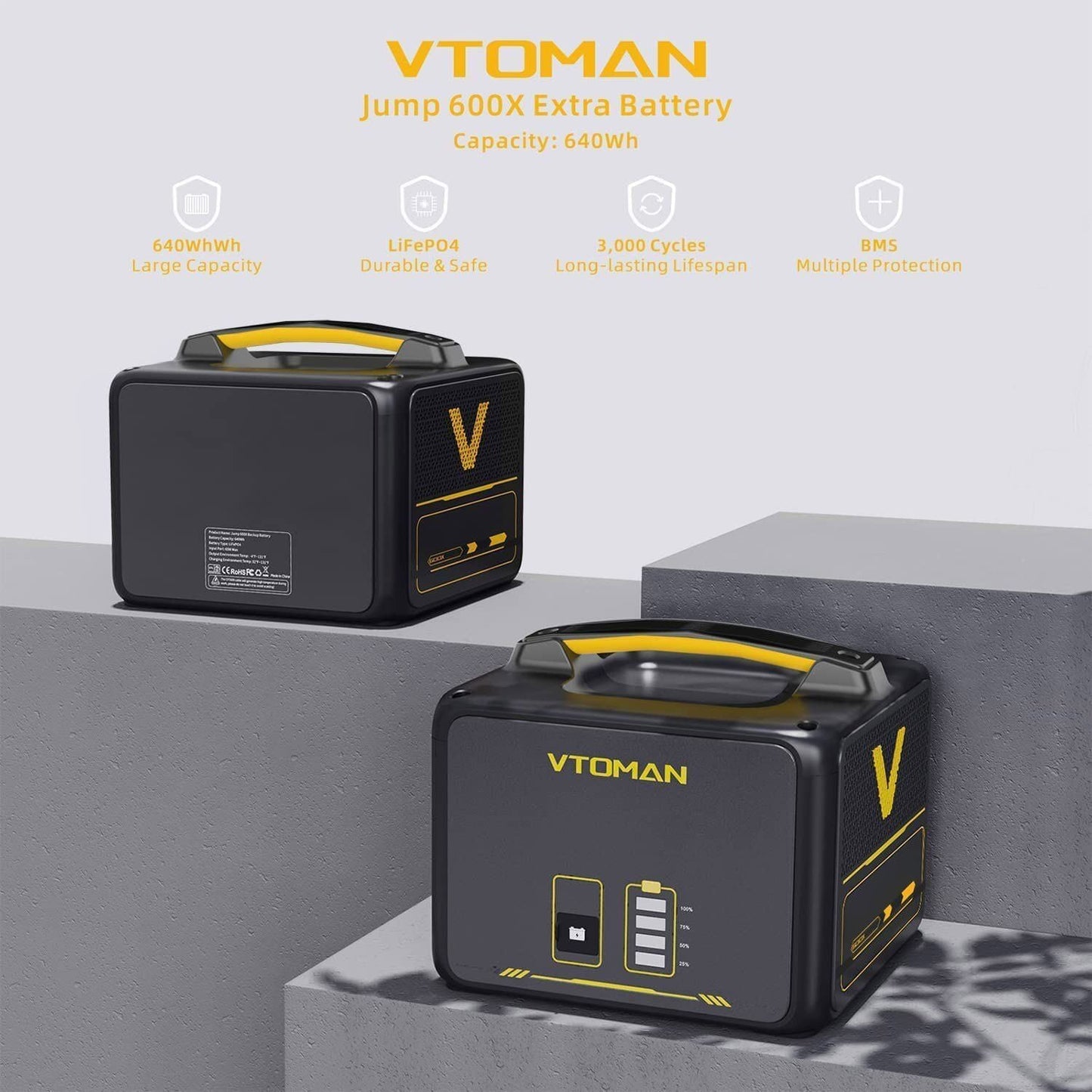 640Wh Solar Expansion Battery LiFePO4 BMS Jump 600X Tristar Online