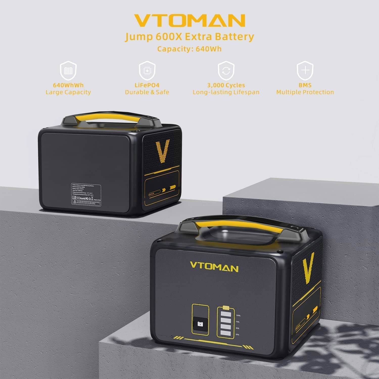 640Wh Solar Expansion Battery LiFePO4 BMS Jump 600X Tristar Online
