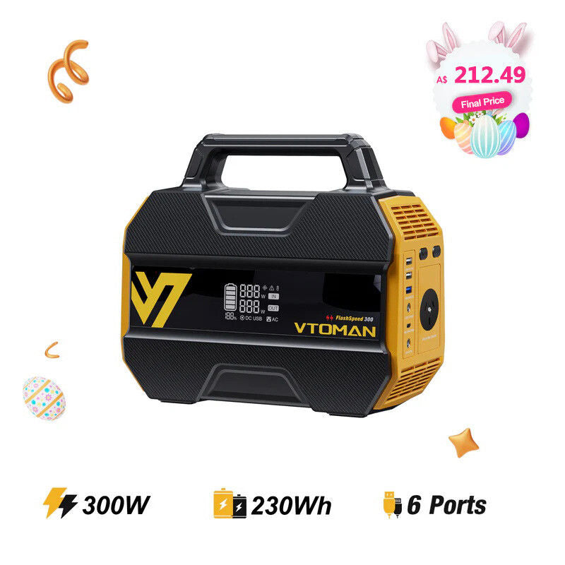 FlashSpeed 300 Solar Power Station 600W AC/DC for Camping AU Tristar Online