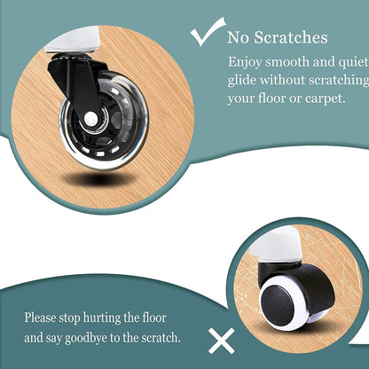 3 Swivel Rollerblade Chair Wheels, 7/16 Stem, All Floors - 5 Pack Tristar Online