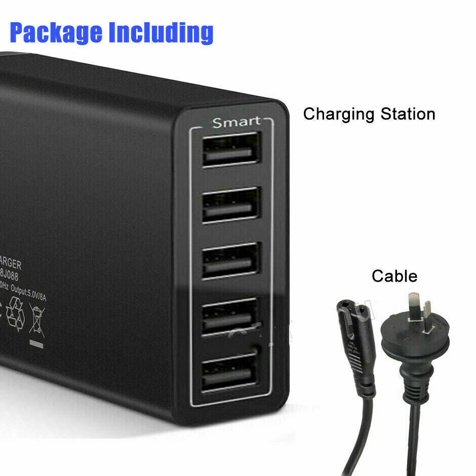 40W 5-Port USB Wall Charger Fast AC Adapter Multi Travel Tristar Online