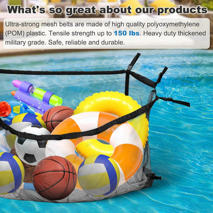 145x145CM Heavy Duty Pool Toy Storage Net Bag Adjustable Organizer Tristar Online