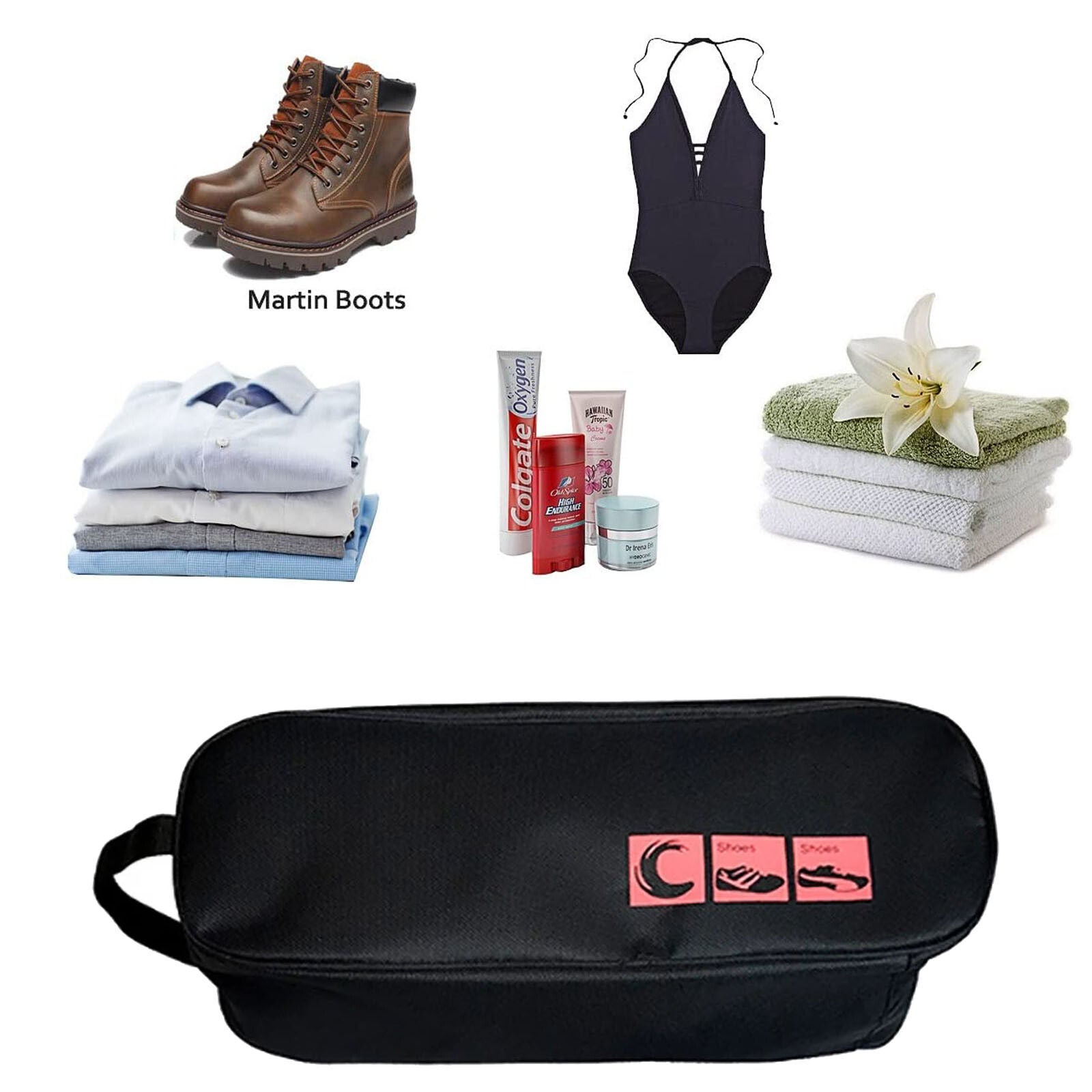 Portable Waterproof Shoe Bag with View Window 13cm High Tristar Online