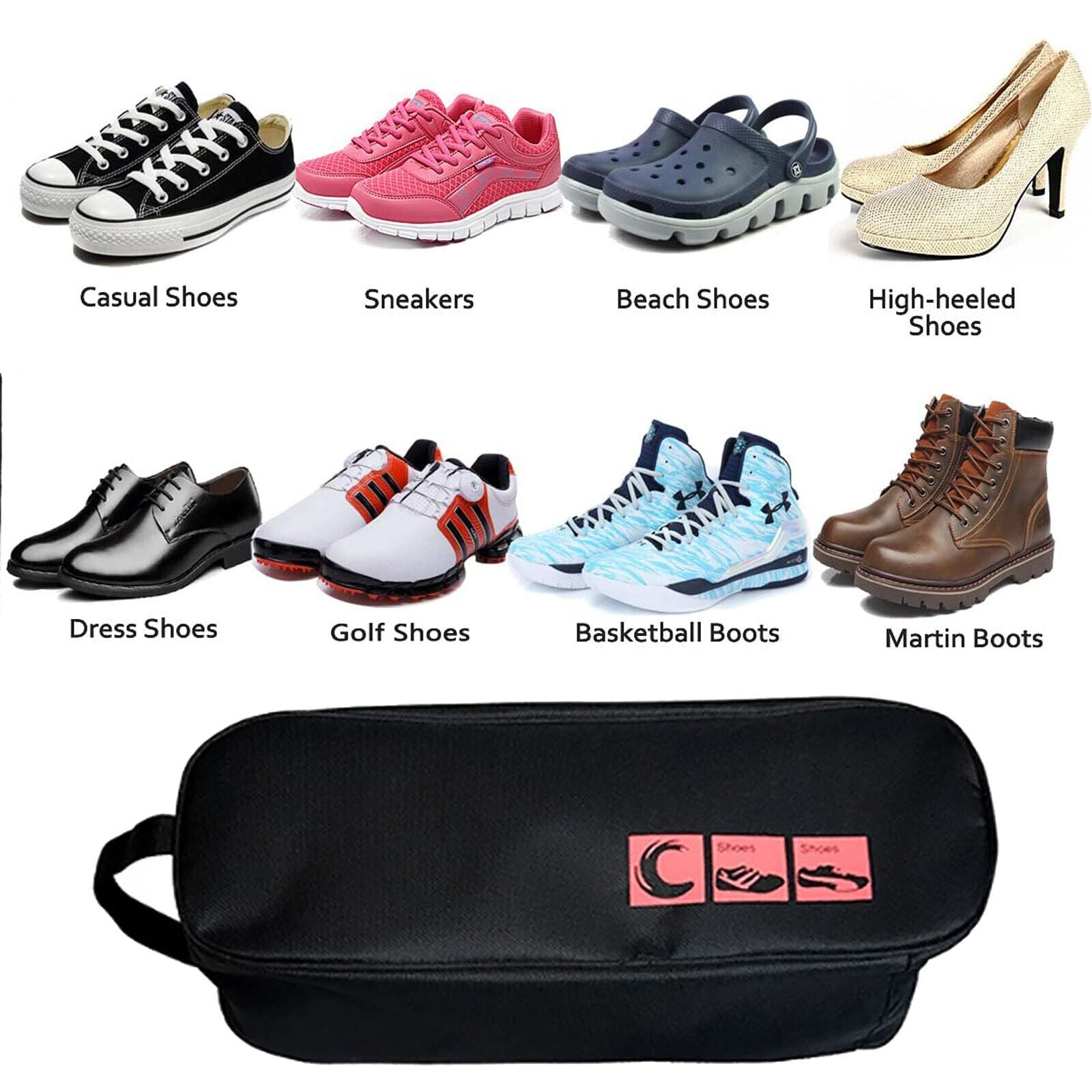 Portable Waterproof Shoe Bag with View Window 13cm High Tristar Online