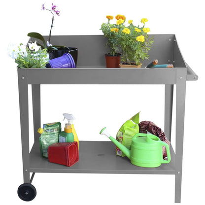 Potting Bench Table Slate Grey 100 x 55 x 101cm Tristar Online