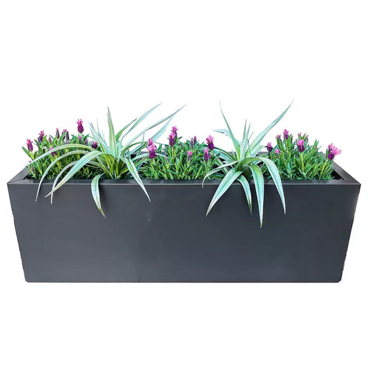 Metal Designer Planter Box 900 x 300 x 300mm Charcoal Tristar Online