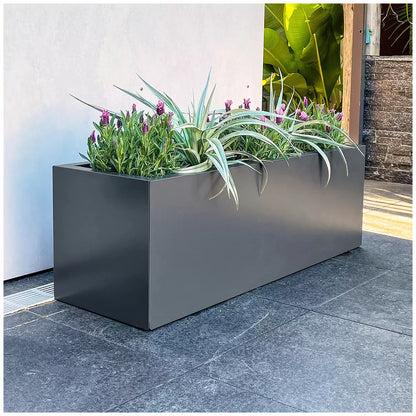 Metal Designer Planter Box 900 x 300 x 300mm Charcoal Tristar Online