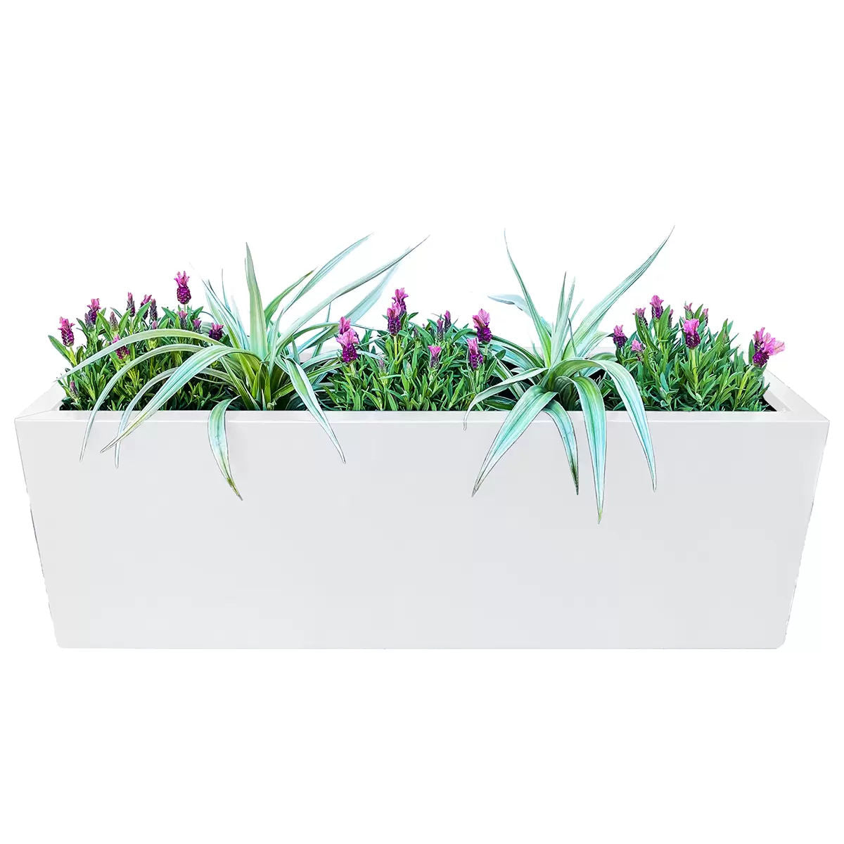 Metal Designer Planter Box 900 x 300 x 300mm Vibrant White Tristar Online