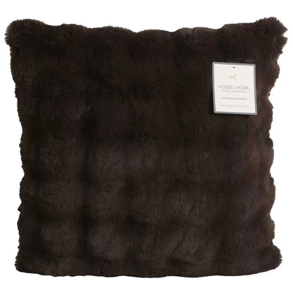 Luxe faux fur cushion 55 x 55cm dark brown Tristar Online